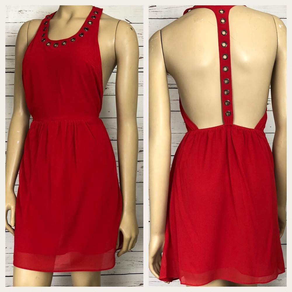 Cotton Candy Dress Open T-Back Sheer Empire Waist